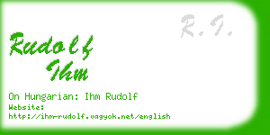 rudolf ihm business card
